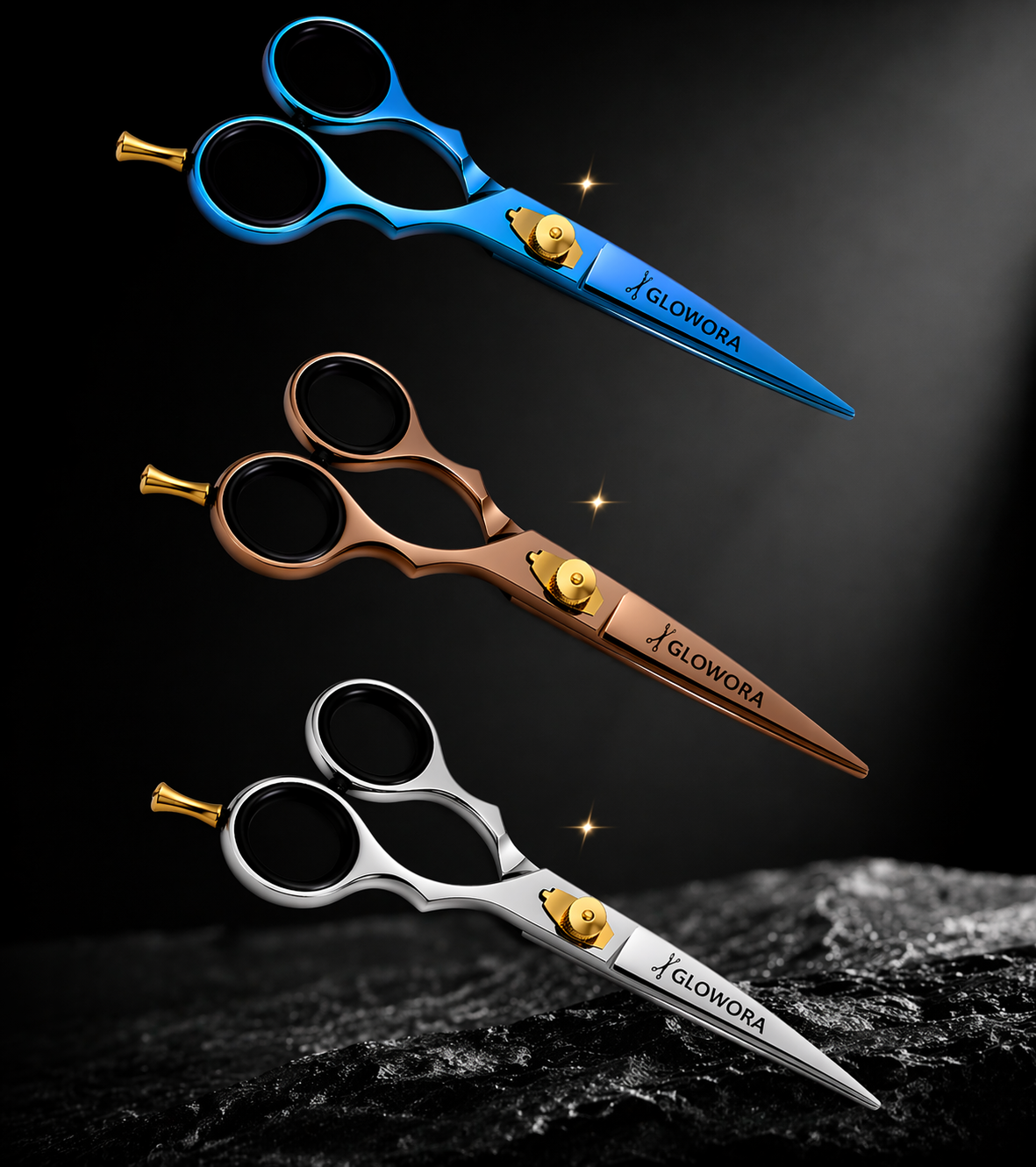 Professional Hair Cutting Scissor With Razor Edge. Multicolor Coating SSB-101-1042 Also available in Satin Finish, Mirror Finish, Full Gold and Any Color. 5 inch, 5.5 inch, 6 inch, 6.5 inch, 7 inch