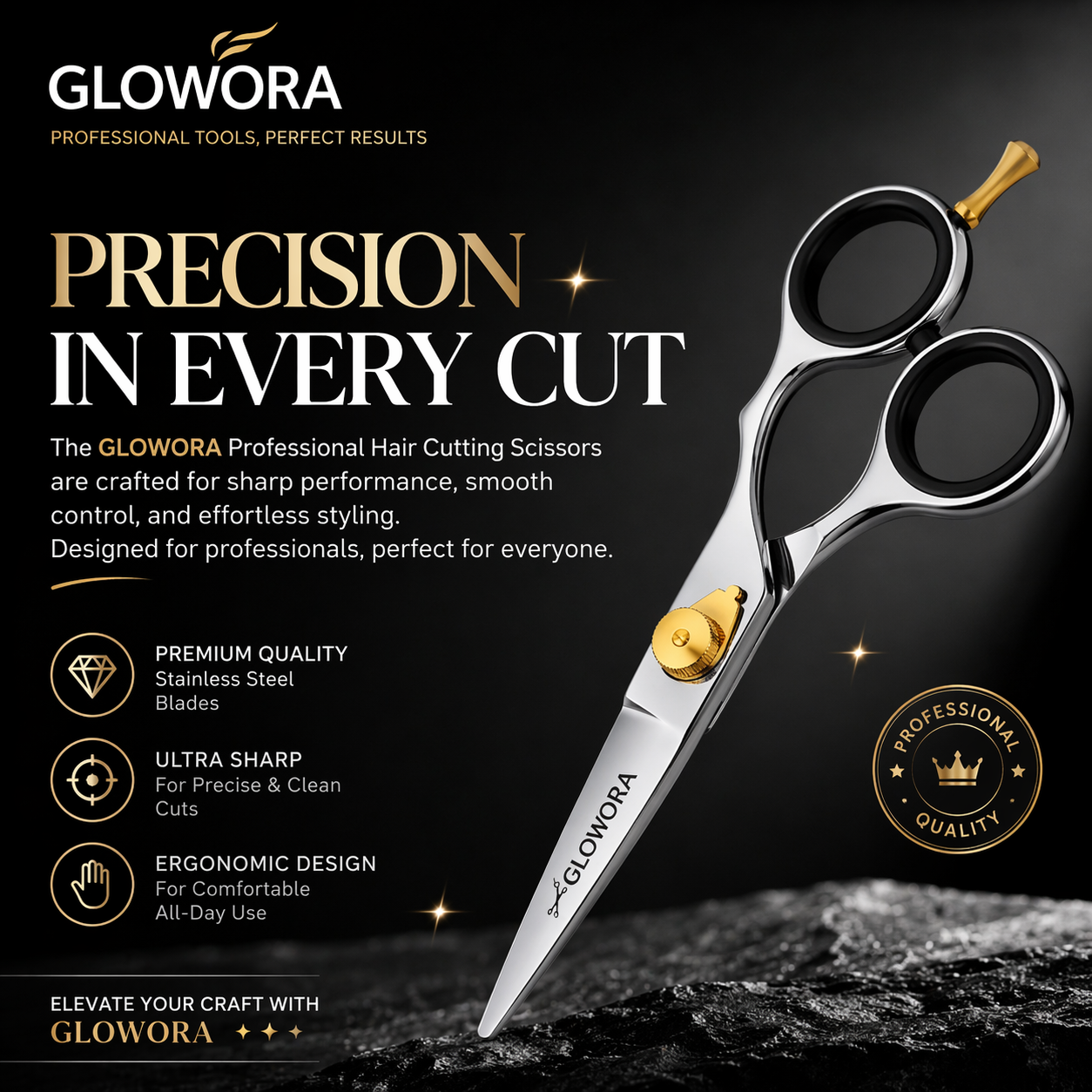 Professional Hair Cutting Scissor With Razor Edge. Multicolor Coating SSB-101-1042 Also available in Satin Finish, Mirror Finish, Full Gold and Any Color. 5 inch, 5.5 inch, 6 inch, 6.5 inch, 7 inch